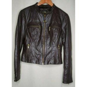 Bebe Brown Soft Glove Leather Jacket Ladies Large